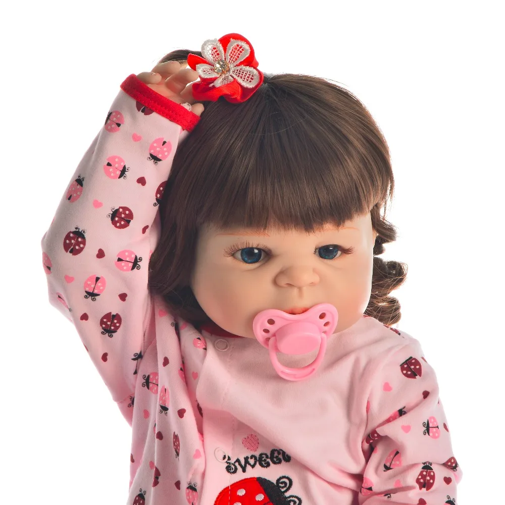 55 см микро рулонные волосы Reborn Baby Doll силиконовая виниловая кукла для тела