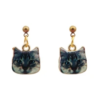 qiyufang acrylic dangle drop cute cat earrings big long punk fashion jewelry for girls women ladies wholesale kids gift toy