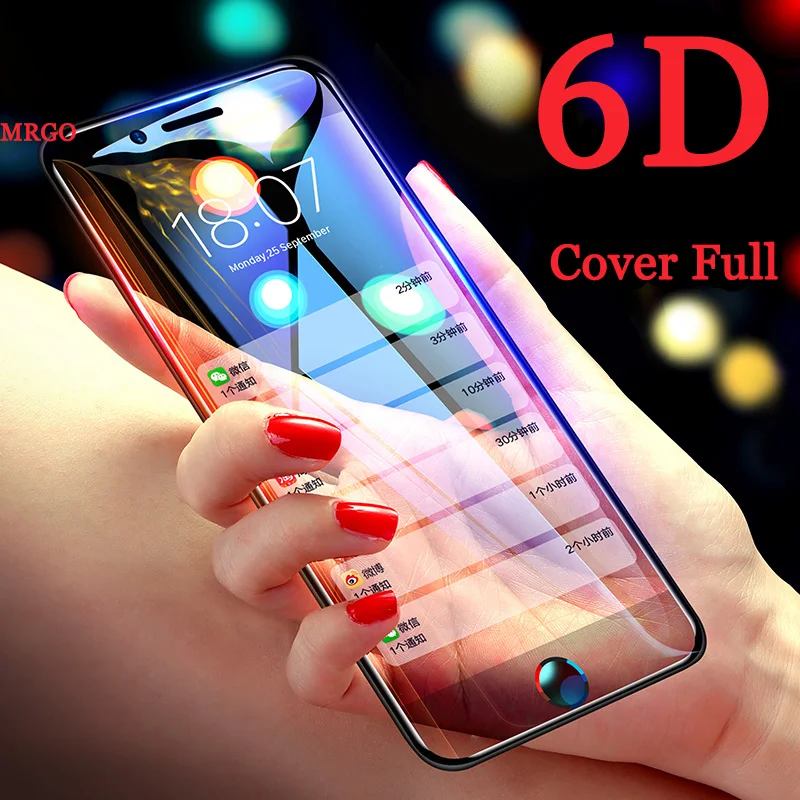 6D стекло для iPhone 7 6 Plus Защита экрана X XR s на телефон защитное XS MAX|Защитные стёкла и