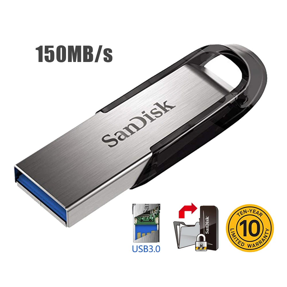 Двойной Флеш-накопитель SanDisk флеш-накопитель USB 3,0, 32 ГБ, 64 ГБ, 128 ГБ 256 150 МБ/с. флеш-накопитель u-диск мини Шифрование флеш-накопитель 16 ГБ USB флэш-диск CZ73