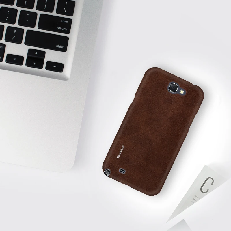 Brown Чехол Роскошный из искусственной кожи чехол для samsung Galaxy Note 2 N7100 чехол для телефона для samsung Galaxy Note 2 N7100 бизнес-Чехол - Цвет: Brown