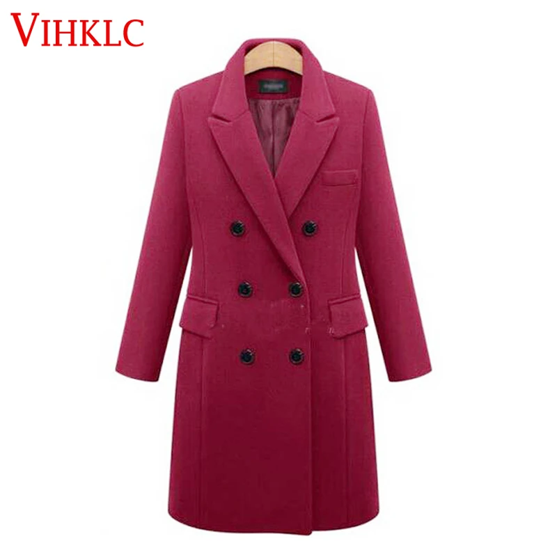 2016 Европейский Для женщин Осенне зимнее пальто Высокое качество шерстяное
