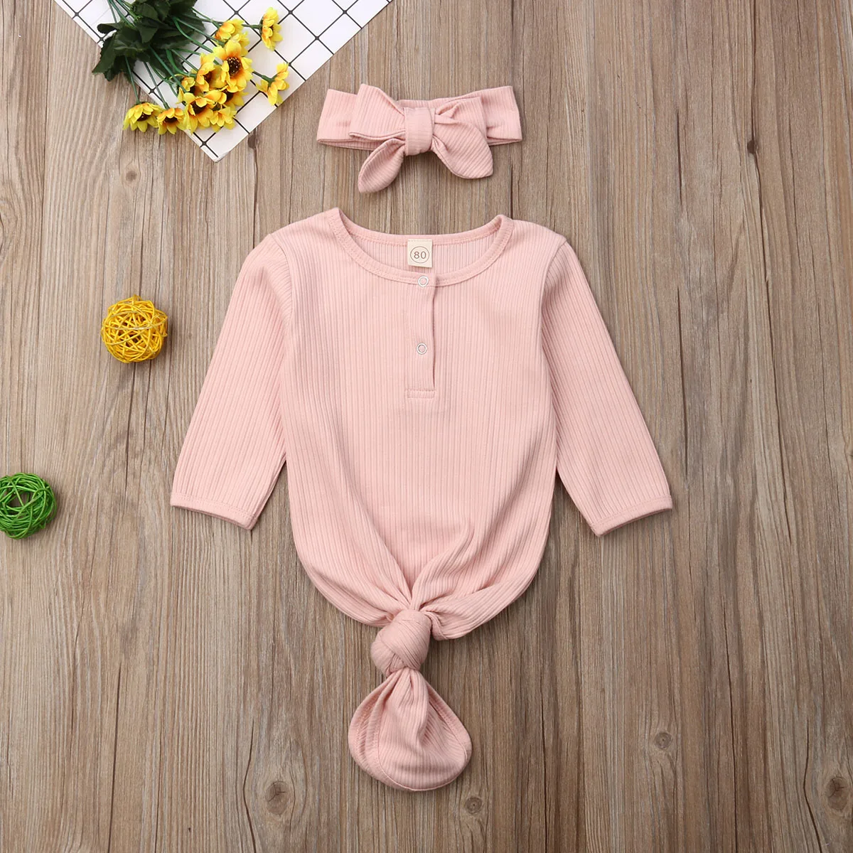 

0-6 Months 2Pcs Newborn Baby Swaddle Blanket Sleeping Bag Swaddle Muslin Wrap+Headband Set