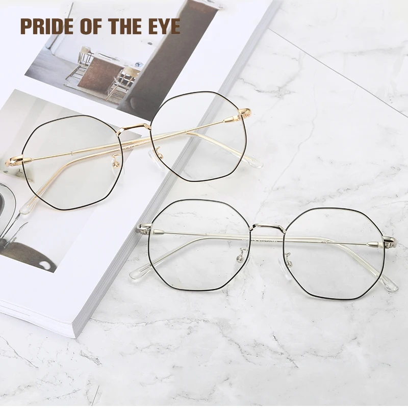 Unique Artistic Fashion Retro Geometry Type Anti Blue Ray Glasses for Men Women Computer User Radiation Polygonous | Аксессуары для