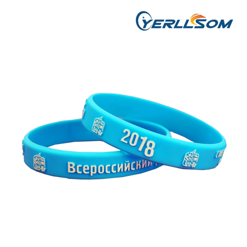 

600PCS/Lot Free shipping embossed and print logo rubber bracelets silicone for promotional gifts Y031705
