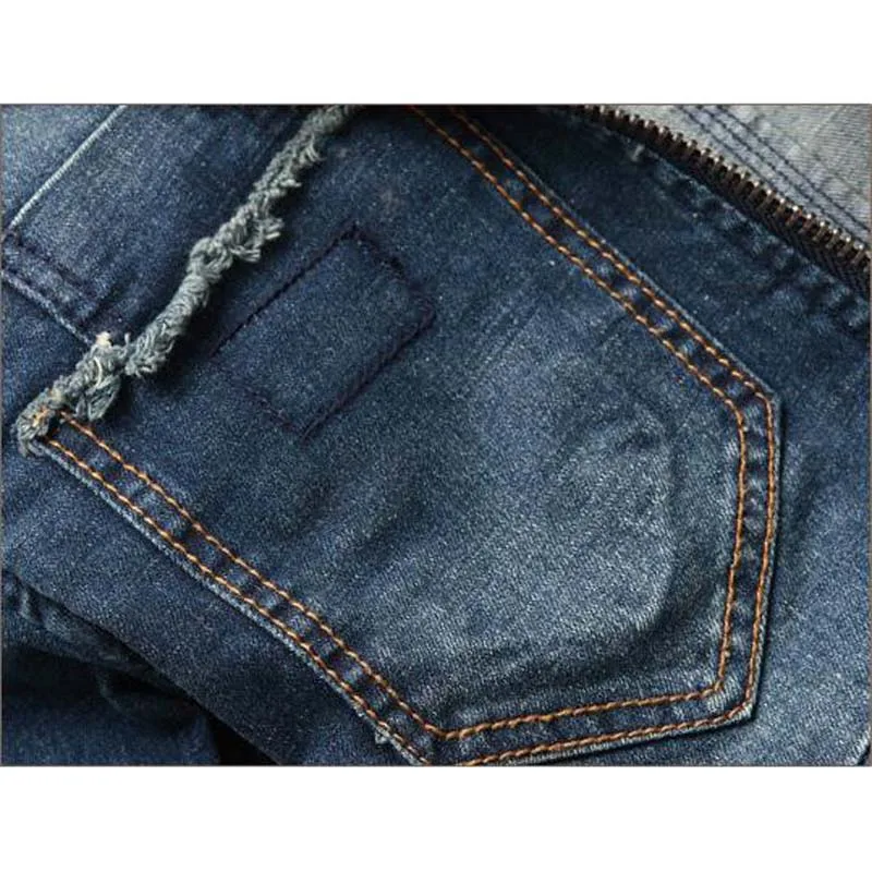 Джинсовая куртка мужская с капюшоном хлопок деним приталенная эластичная