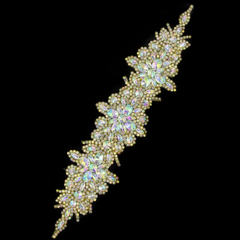 1 шт. стразы с цветами и кристаллами аппликации для свадебного платья ленты волос