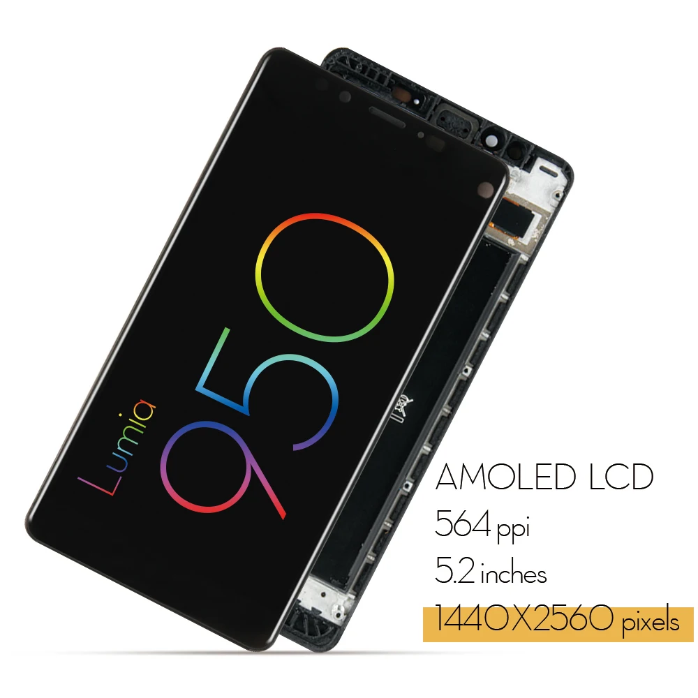Одиночный SIM 5 2 &quotоригинальный AMOLED дисплей для NOKIA Lumia 950 LCD сенсорный экран