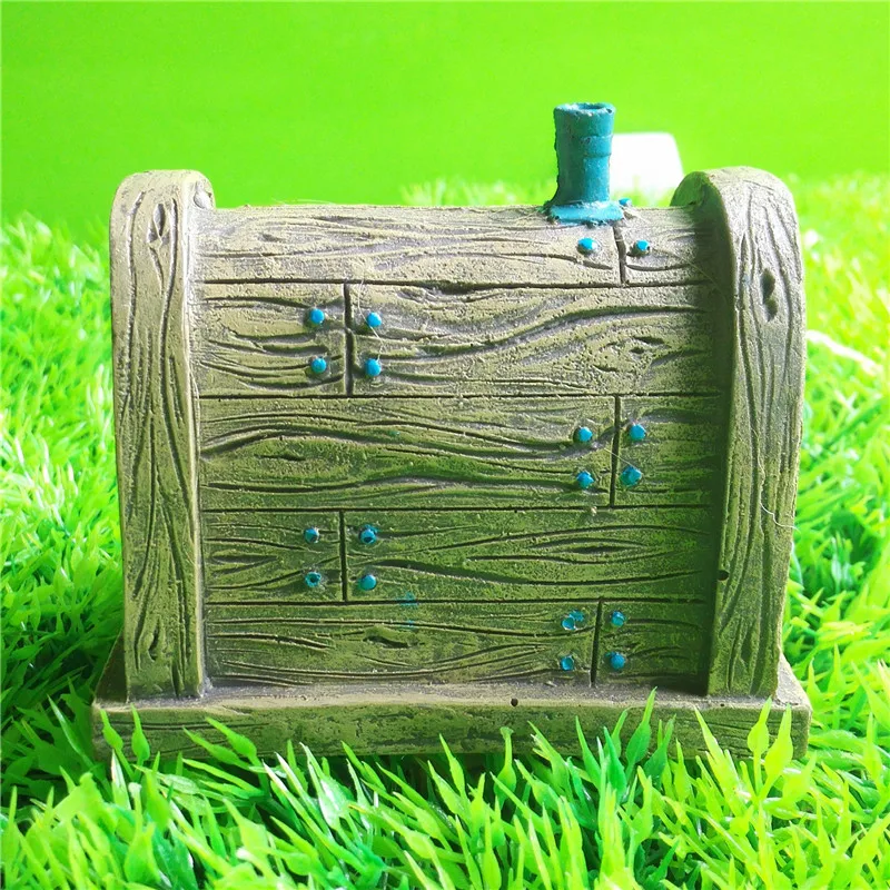 Аквариум для рыбок смолы мультипликацией крыша дома украшение сундук дом