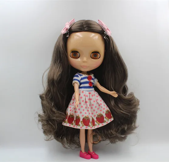 Blygirl кукла коричневые волнистые волосы Blyth joint body Doll мода может изменить макияж рука может быть повернута