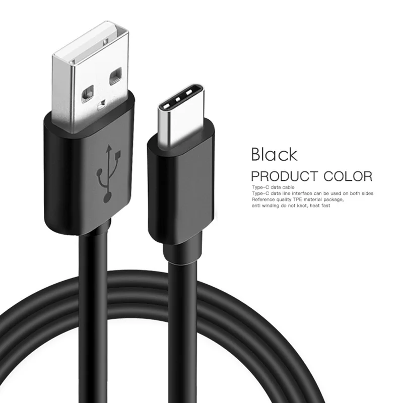 SUPTEC USB C кабель для samsung Galaxy S8 S9 Plus usb type C 3A кабель для быстрой зарядки для Xiaomi Mi 8 Oneplus 6 huawei USB зарядное устройство - Цвет: Black