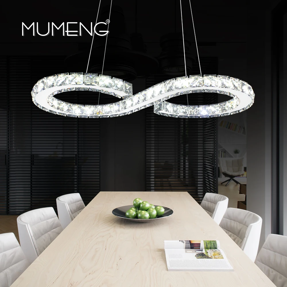 MUMENG Современная хромированная люстра кристаллы бриллиантовое кольцо 24 Вт
