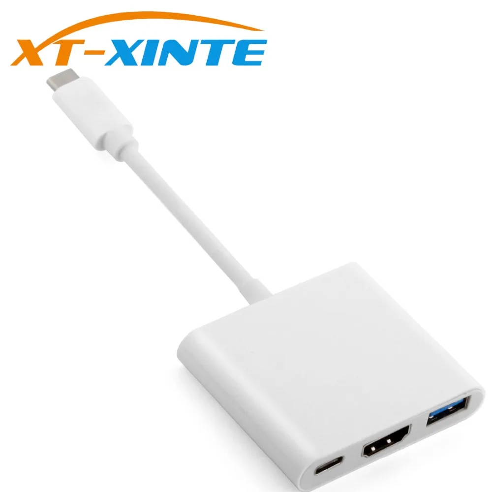 3 in 1 Type-c to HDMI +USB 3.0 Audio Adapter for Apple Type C VGA Cable Support 4K Converter HUB Mac PC Phone | Электроника