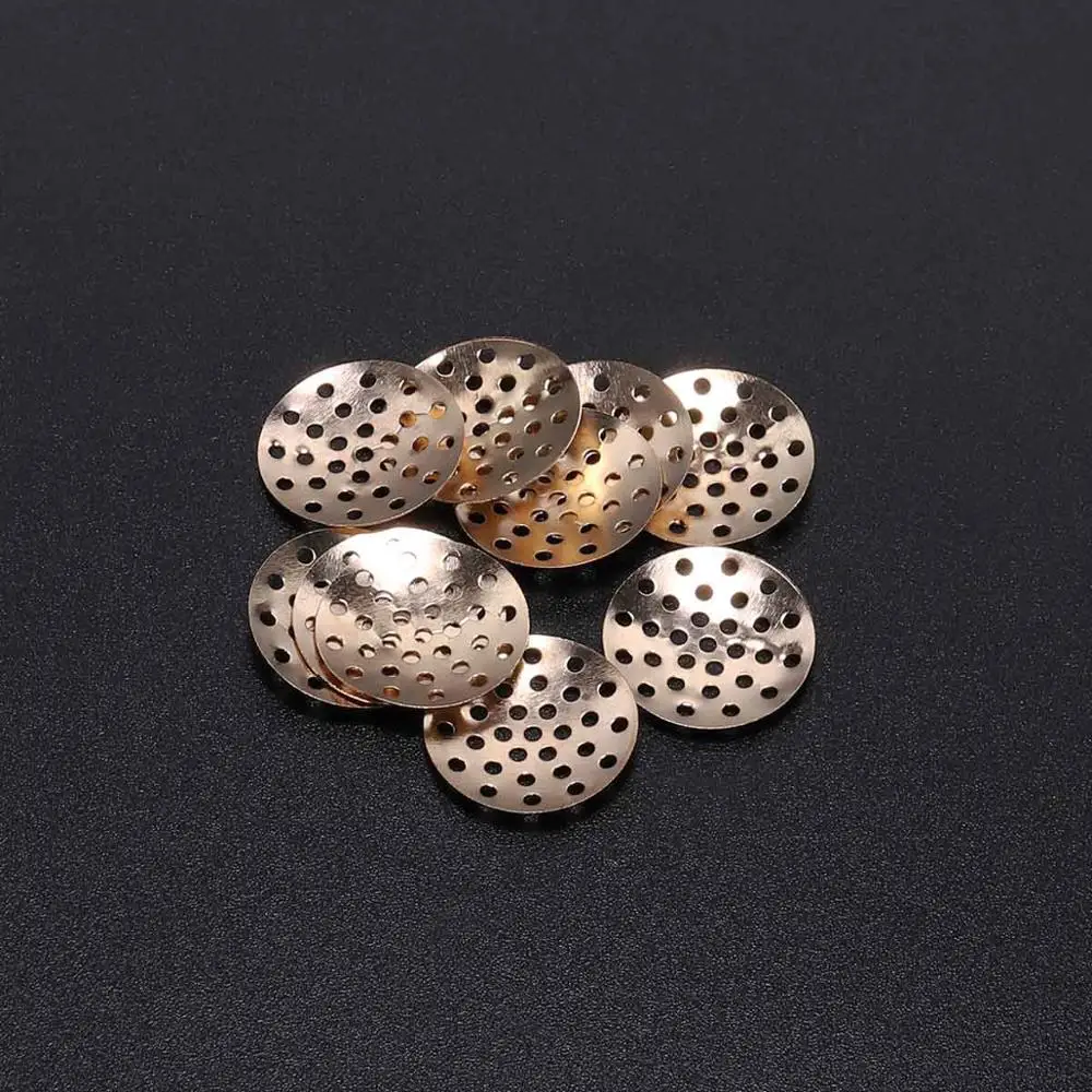 50pcs 14 16 18 20 25mm Metal Disk Shell Flower Cabochon Bezel Round Base Brooches Bouquet Beading For DIY Jewelry Making Finding images - 6