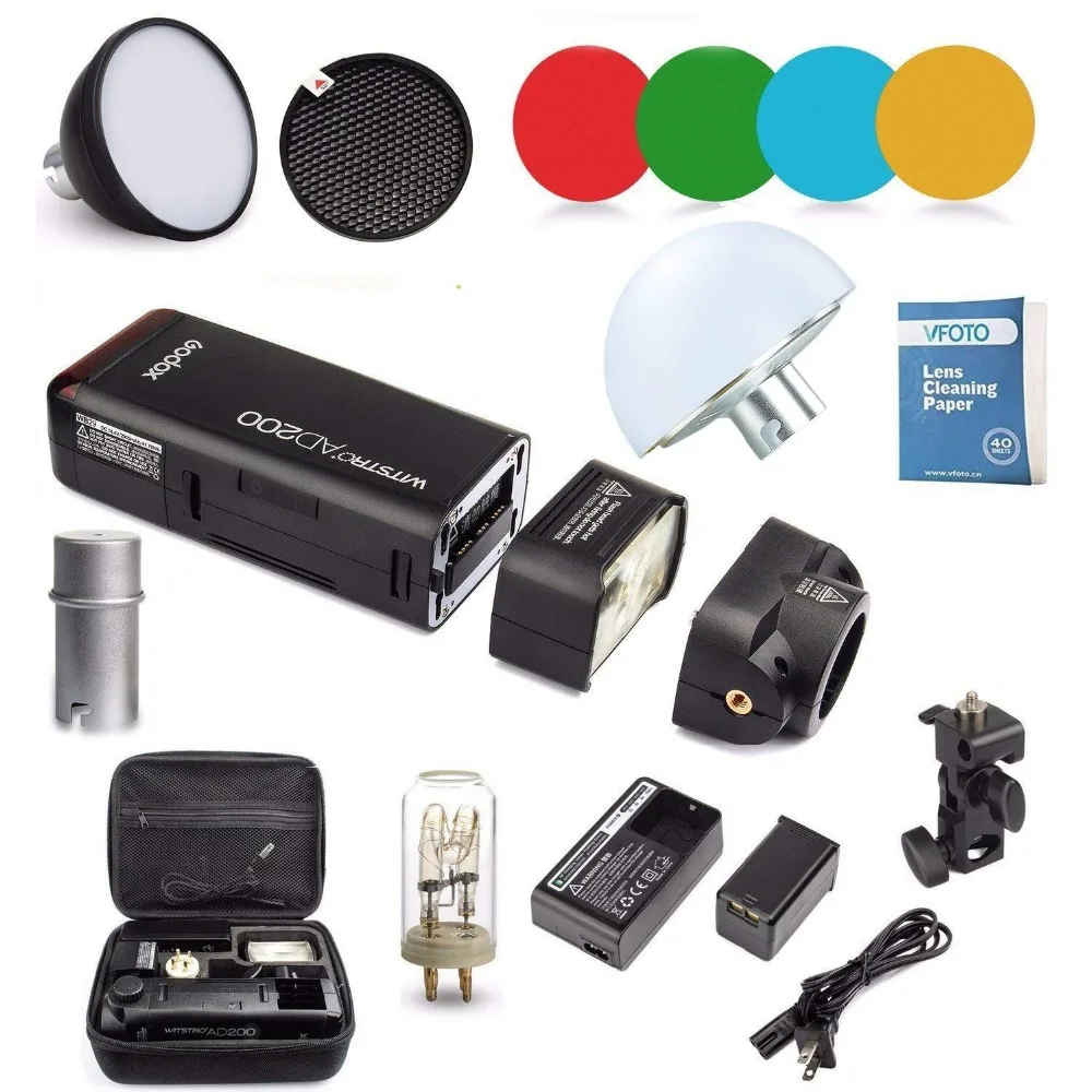 Карманная вспышка Стробоскоп Godox AD200 Kit 200Ws 2 4G TTL 1/8000 HSS беспроводная монолайт 2900