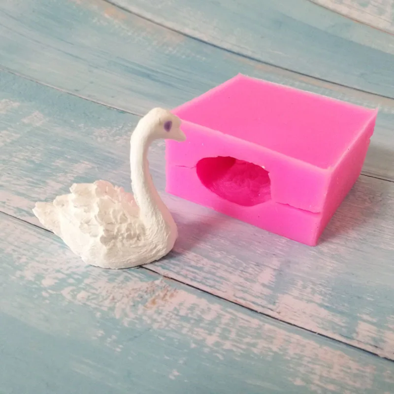 Милый маленький 3D Лебедь Fondant(сахарная) силиконовая форма для свеч кондитерский шприц для украшения изделий инструмент форма для выпечки пирожных с шоколадной начинкой кухонная форма для самодельной выпечки инструменты для украшения