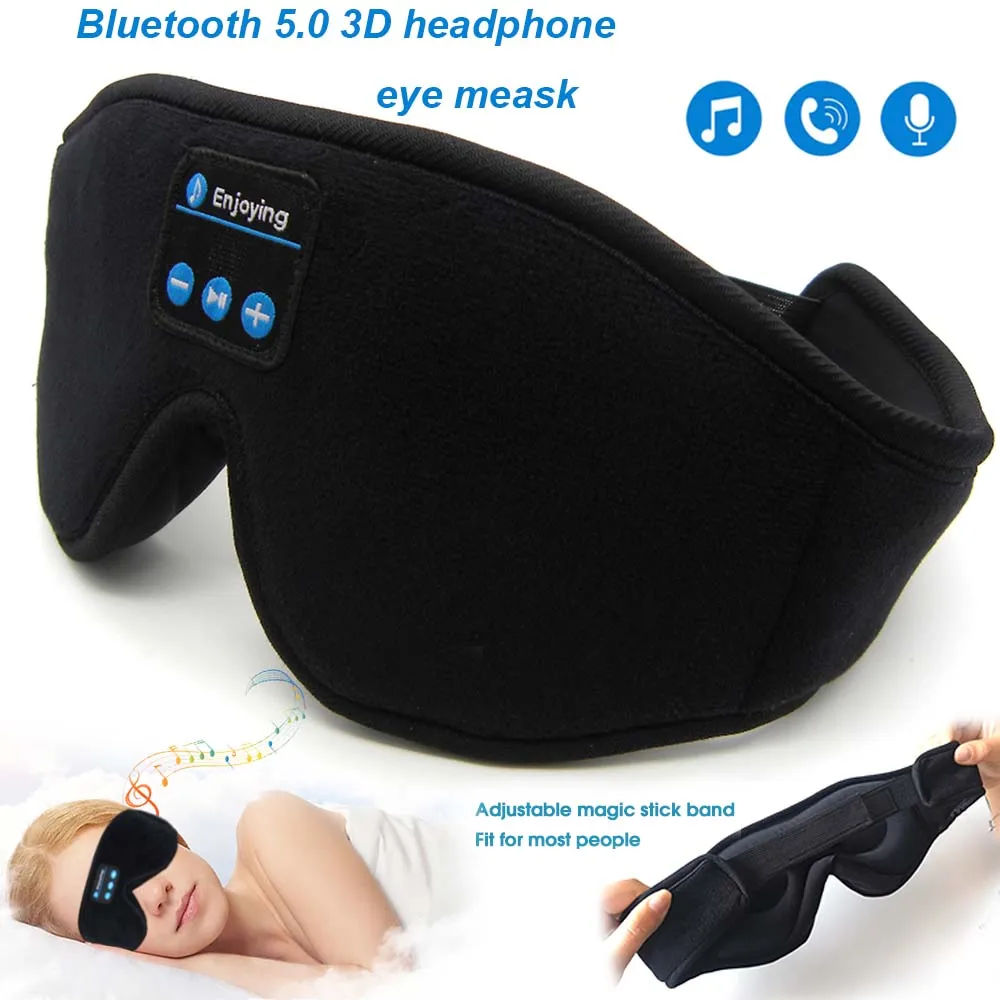 2022 Bluetooth 5.0 Wireless Stereo Earphone 3D Sleep Mask Headband Sleep Soft Earphones Sleeping Eye Mask Music Headset