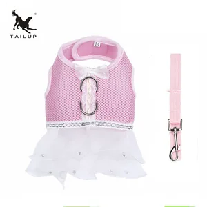 Одежда для собак TAILUP High end, одежда для чихуахуа, Йорков, сетчатые дышащие платья, шифоновое свадебное платье с поводком, 7 цветов, XSSMLXL