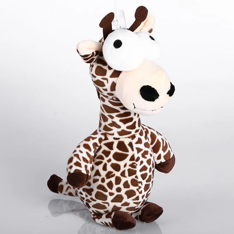 Giraffe Милые большие глаза Жираф Крокодил Зебра буйвол Лев Обезьяна Слон Леопард мягкие животные плюшевые игрушки Детский подарок на день рождения игрушка - Цвет: Giraffe