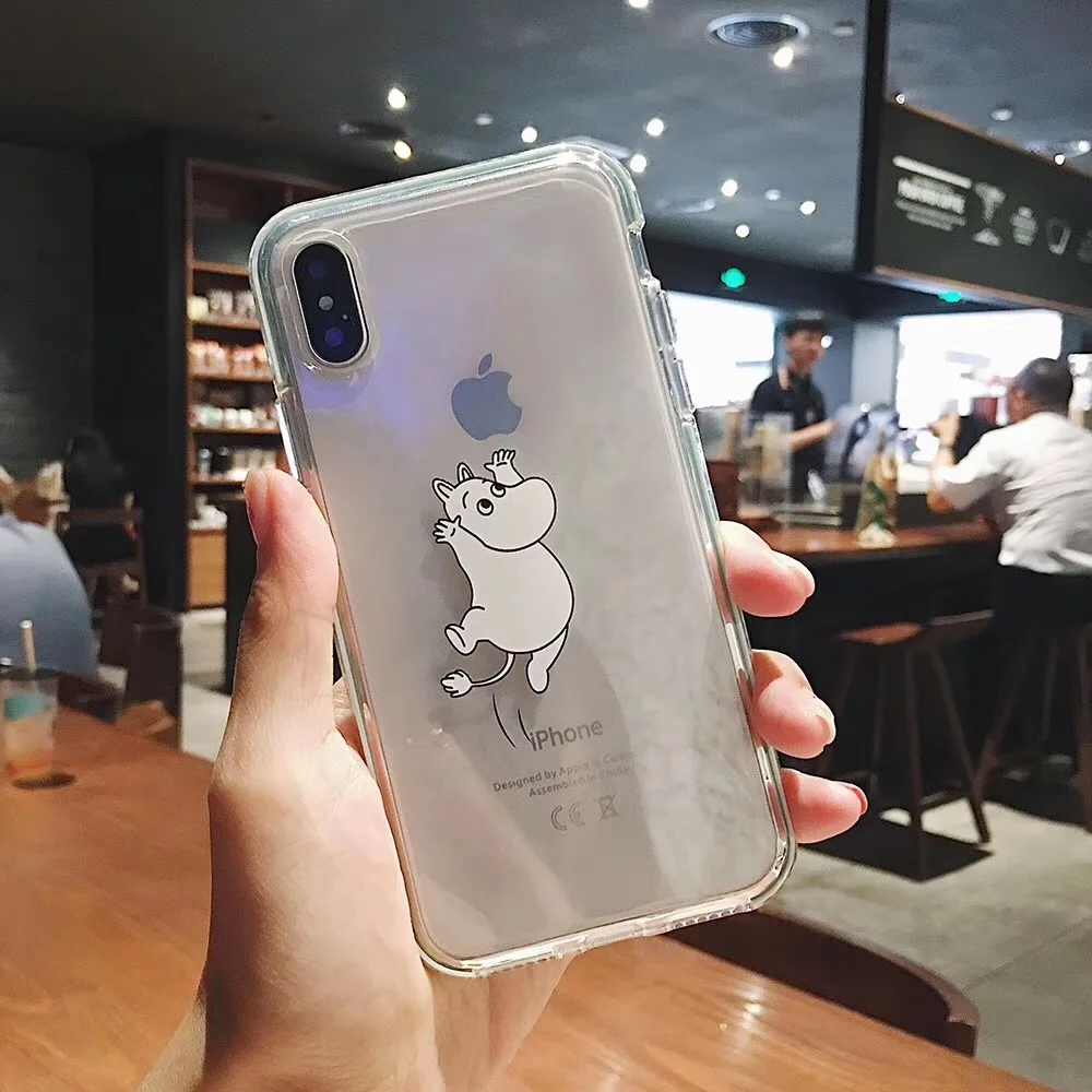 1 LMty Японский милый Аниме Doraemon Moomin Красочные края чехол для телефона для iphone 11 pro X XS Max Xr 7 8 6 6s plus прозрачный мягкий силиконовый чехол - Цвет: 1 LMty