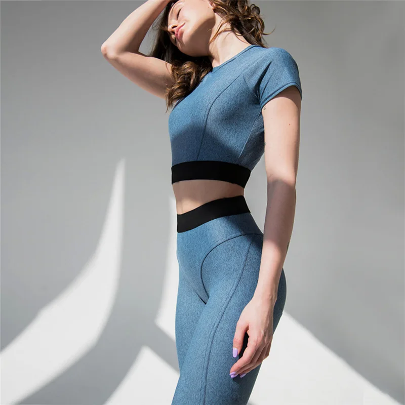 Новый комплект из 2 предметов леггинсы брюки для йоги бесшовные бюстгальтер