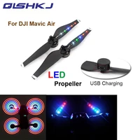 new arrival 2 pair dji mavic air propellers with led charging flash usb charger propellers for mavic air drone accessories