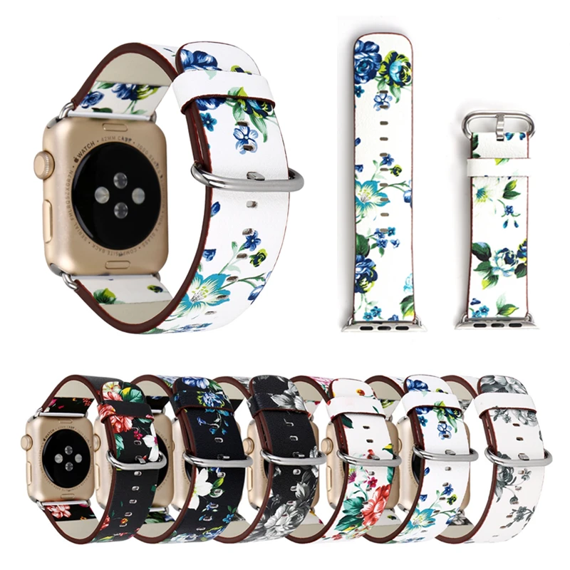 Кожаный ремешок Konaforen для Apple Watch iWatch Series 2 3 4 5 6 SE сменный Браслет наручных часов 38