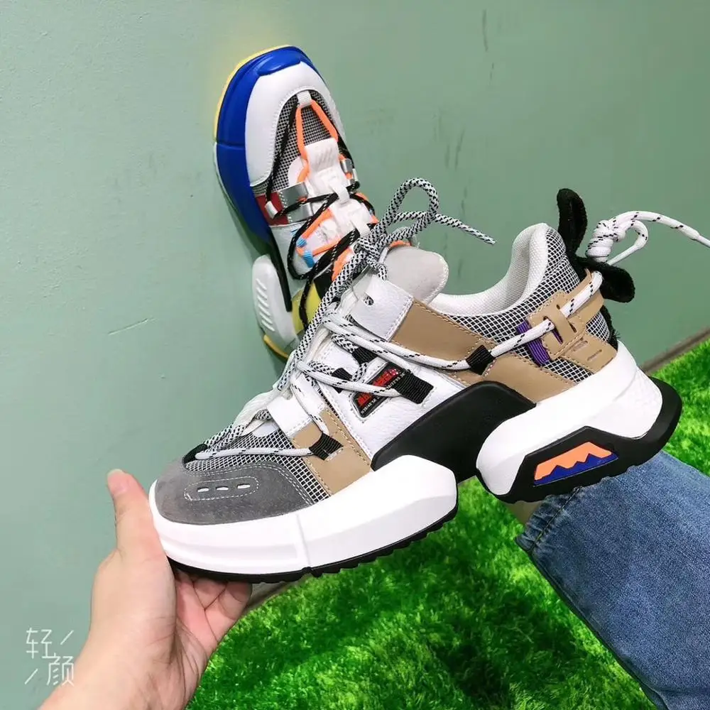 Женская обувь Кроссовки на платформе zapatos de mujer Сезон осень Модная брендовая