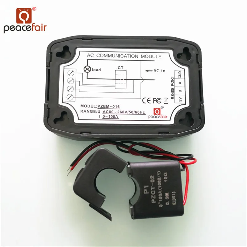 Новейший измеритель мощности переменного тока Peacefair энергии 220 В а RS485 Modbus