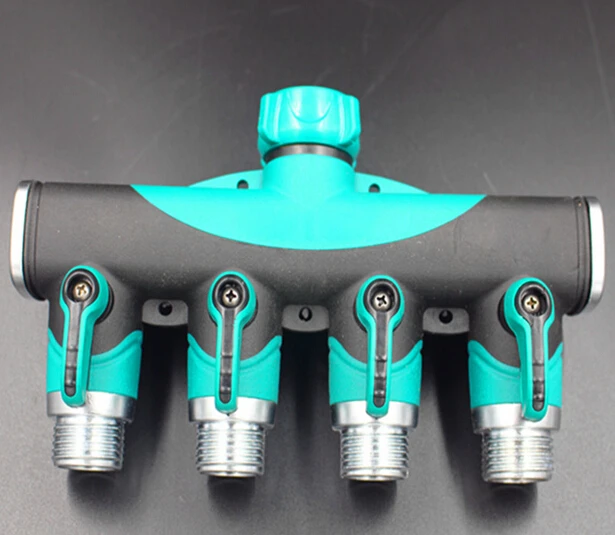 

4-way metal Quick water hose connector for irrigation 1/2'' garden hose fitting with ball valve