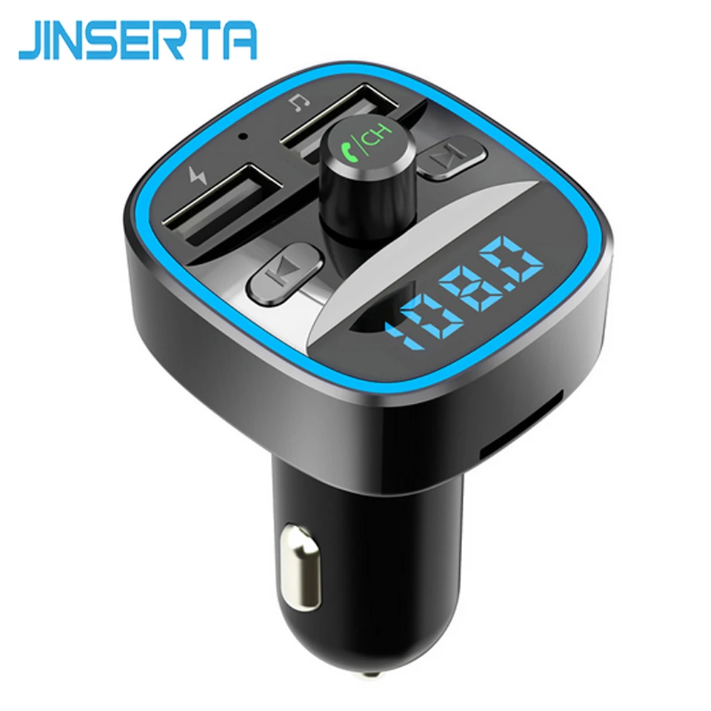 FM-трансмиттер JINSERTA Bluetooth 5 0 автомобильный комплект громкой связи MP3-плеер с двумя