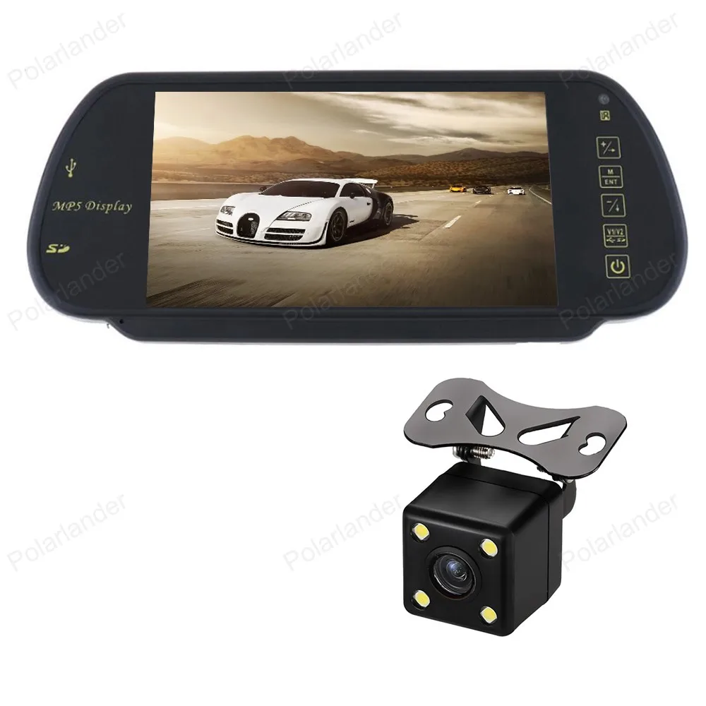 7 дюймовый TFT LCD Автомобильный зеркальный монитор MP5 с светодиодный светодиодными