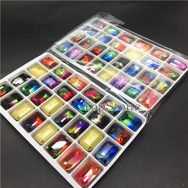 13X18mm rectgle 28PC TopStone смешанные цвета турмалиновые Стразы Rivoli капельные овальные прямоугольные K9 стеклянные хрустальные остроконечные Необычные камни смешанные цвета - Цвет: 13X18mm rectgle 28PC