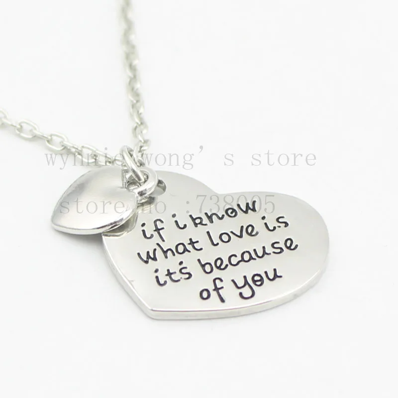 2016 вдохновляющее ожерелье с ручной печатью Если я знаю что такое любовь это из за