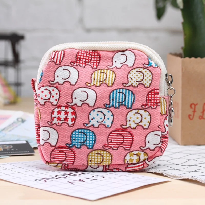 Короткий кошелек для женщин с принтом на холсте миниатюрный санитарный