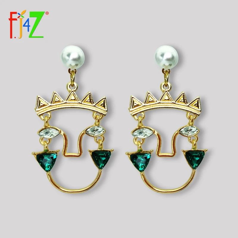 F. J4Z новые серьги из камня в стиле барокко женские модные с подвеской виде