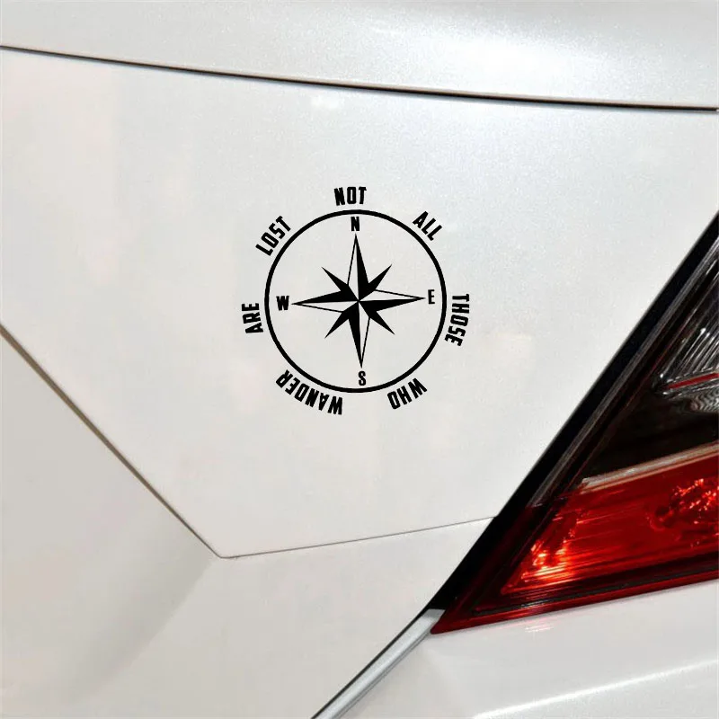 YJZT 14.8CM*14.8CM COMPASS &quotNot All Those Who Wander Are Lost&quot Vinyl Decal Car Sticker Window Black Silver C10-01152 | Автомобили