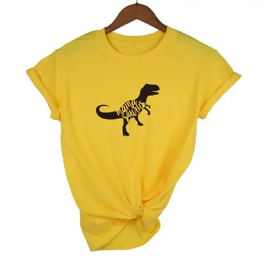 Футболка для мамы, папы и ребенка с рисунком Падди, Saurus, Mamasaurus, Papasaurus, Babysaurus, футболка, семейный топ с динозавром, детский душ - Цвет: yellow t black MAMA