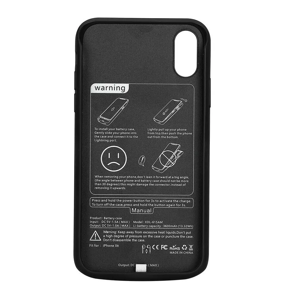 XGODY 6000 мАч чехол для зарядного устройства для Apple iphone XR XSMAX тонкий умный чехол для внешнего аккумулятора защитный чехол для iphone XR XSMAX