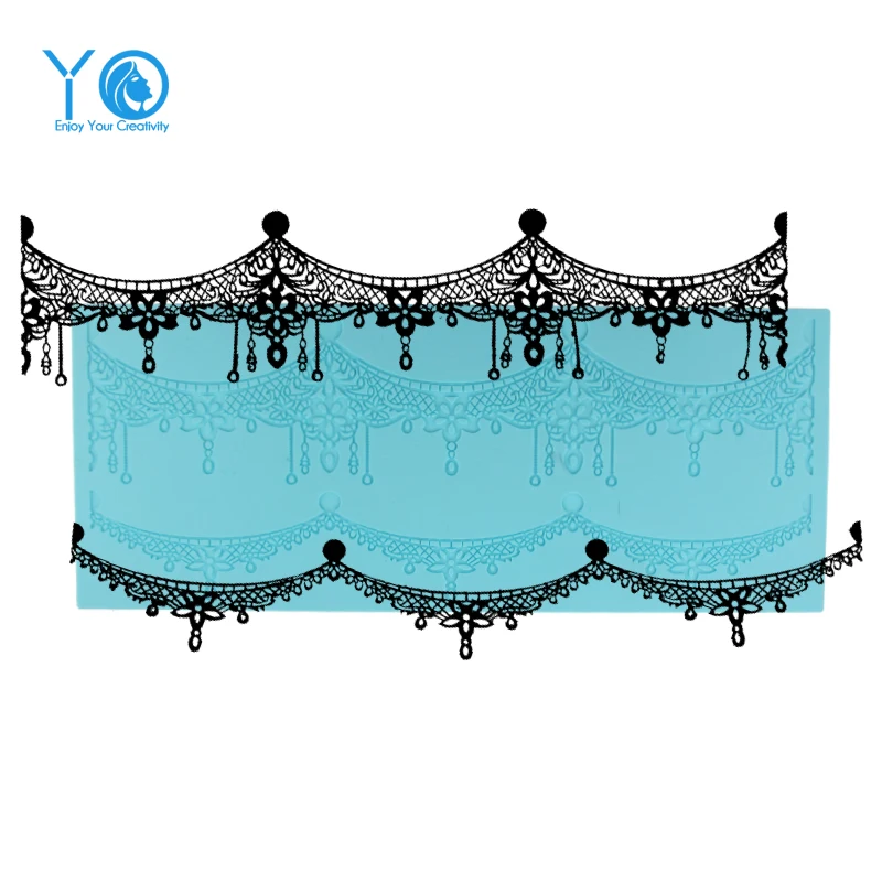 15 59 ''* 6 3'' силиконовая форма большого размера Fondant кружевная для торта