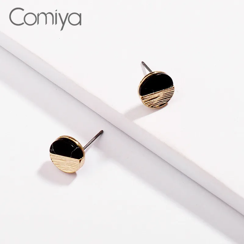 Comiya серьгу смола мозаика круглая узор серьги подвески для Для женщин цинковый