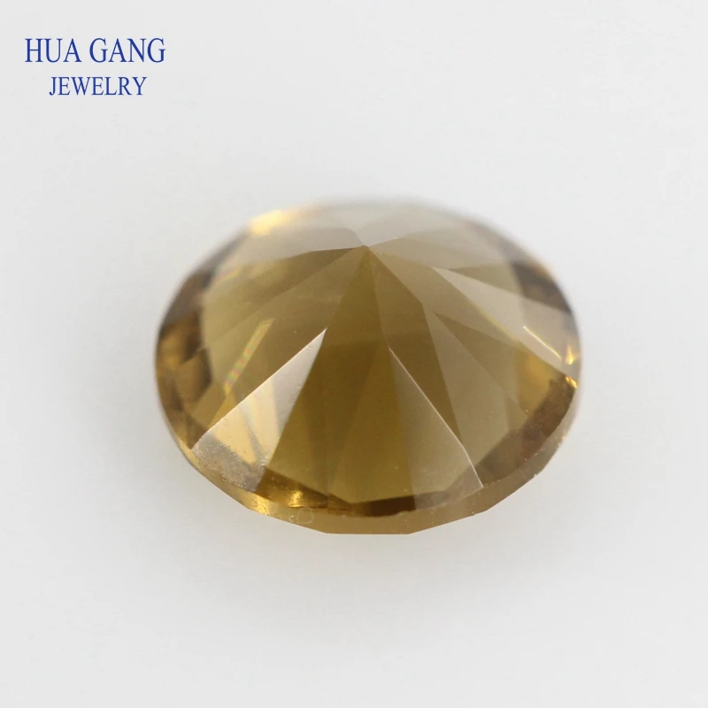 Free Shipping Size 1.0-12mm Color Coffee Round Shape Machine Cut Loose Glass Stone Synthetic Gems For Jewlry