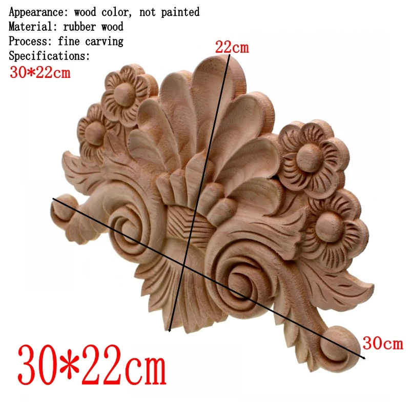 RUNBAZEF Новое поступление винтажная деревянная резная угловая аппликация