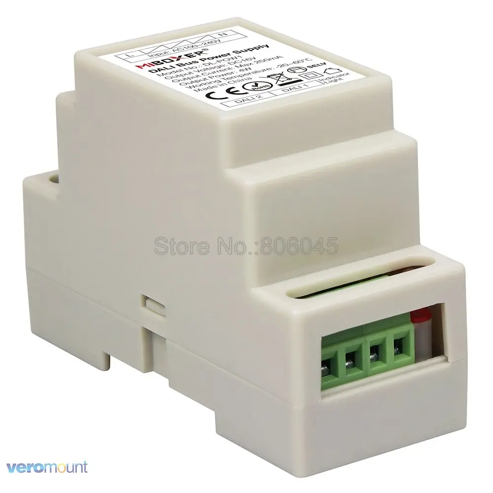 Блок питания Miboxer DIN Rail DALI шина DL POW1 DC16V 4W Max250mA AC 110V 220V RGB CCT Светодиодная лента