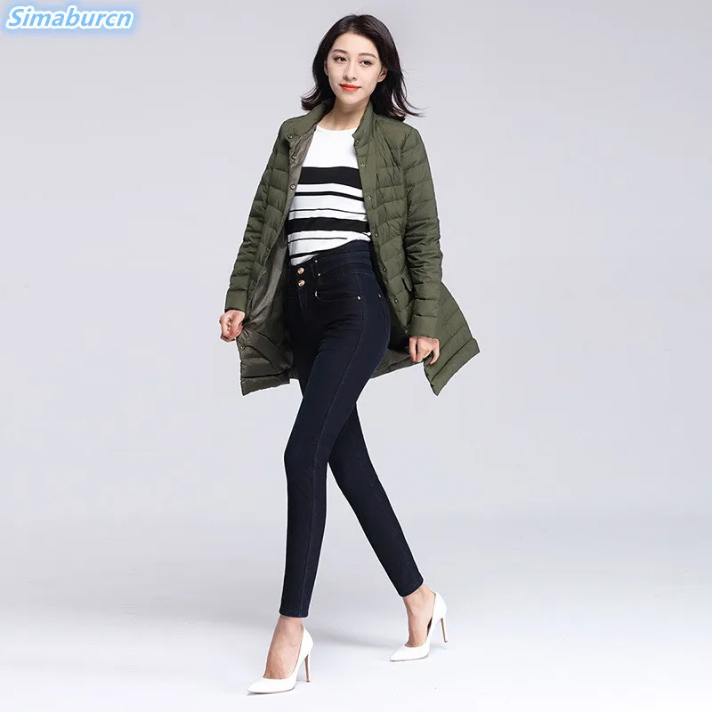 

Casual Plus Velvet Elasticity Skinny Winter Denim Jeans Women Slim Pencil Pants Pockets Ladies Autumn Vintage Jeans High Quality
