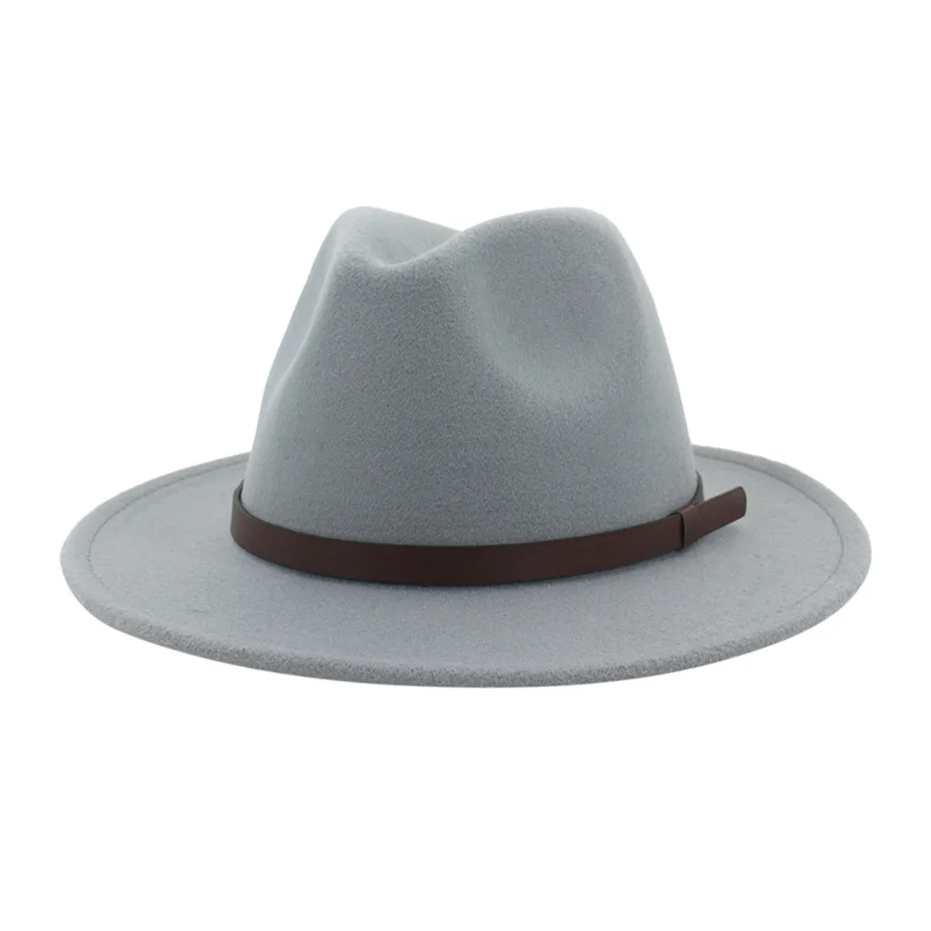 Темно-серый Шапка для мужчин и женщин, имитация шерсти, зимние женские фетровые шапки, мужская мода, черный топ, фестиваль, свадьба, джаз шляпа# YL5 - Цвет: Темно-серый