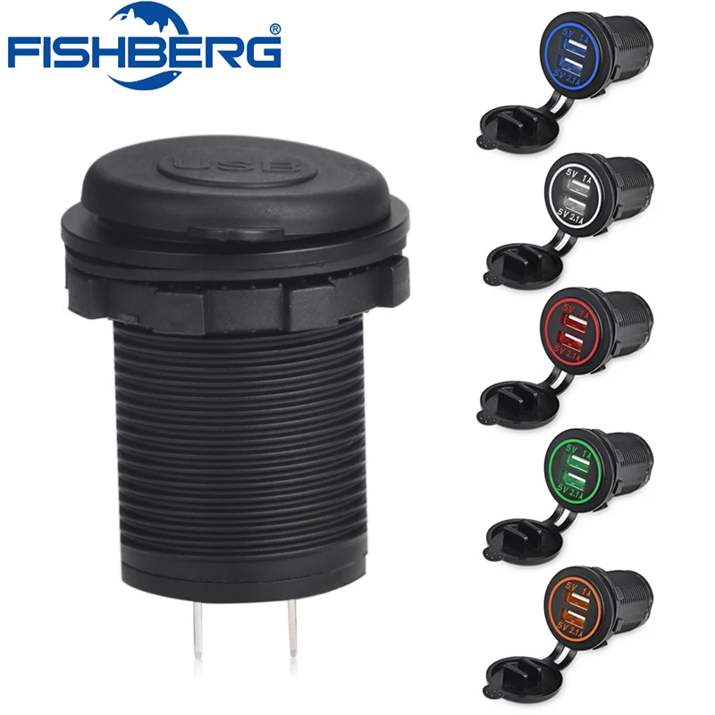 Водонепроницаемая Автомобильная розетка с двумя USB-портами 5 В 2 1 а/1 А | Автомобили