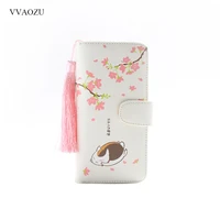 anime natsume yuujinchou womens cartoon wallet female clutch long purse zipper coin pocket card holder portefeuille femme
