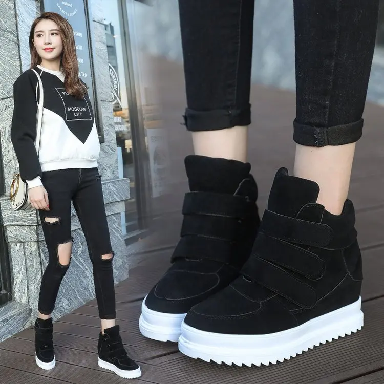 2018 Женские ботинки высокого качества Зимняя Повседневная Теплая обувь модных