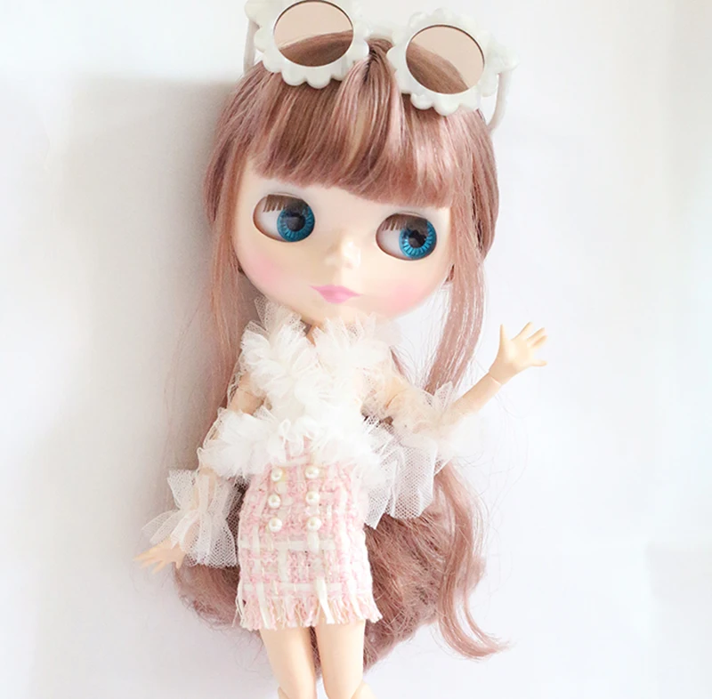 1PCS Clothes for dolls Ladies pink Hip Skirt White Lace Shirts Blyth Licca Dolls Accessories toys girls | Игрушки и хобби